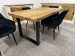 Loftowy drewniany stół do jadalni mango blat 160cm nogi U - obrazek 3