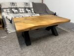 Drewniany loftowy stolik 120cm blat Live Edge X - obrazek 8