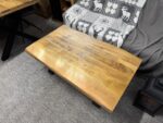 Drewniany loftowy stolik 120cm blat Live Edge X - obrazek 3