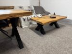 Drewniany loftowy stolik 120cm blat Live Edge X - obrazek 4