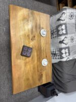 Drewniany loftowy stolik 120cm blat Live Edge X - obrazek 2