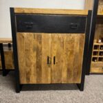 Industrialna drewniana szafka z serii Britt Black 100cm - obrazek 9