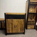 Industrialna drewniana szafka z serii Britt Black 100cm - obrazek 2