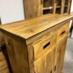 Drewniana loftowa komoda z otwieranymi drzwiami 90cm seria Loft - obrazek 4